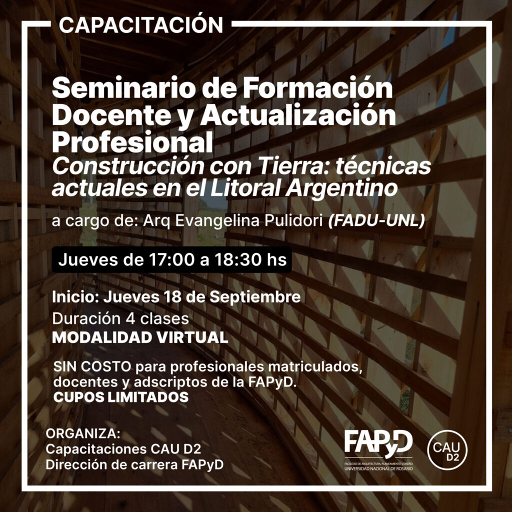Seminario de formación docente: Construcción con tierra: técnicas actuales de construcción natural en el Litoral Argentino