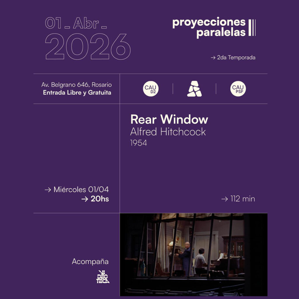 Fuerte y al medio: un clásico de Hitchcock abre la agenda 2026 del ciclo de cine Proyecciones Paralelas en el CAU D2